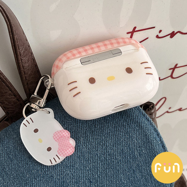การ์ตูน Hello Kitty ลายสก๊อตสีชมพู IMD หูฟังไร้สายบลูทูธป้องกันกรณีใช้งานร่วมกับ Airpods 1 2 3 Pro Pro2 พร้อมจี้กันกระแทกชุดหูฟังปลอก - รูปที่ 7