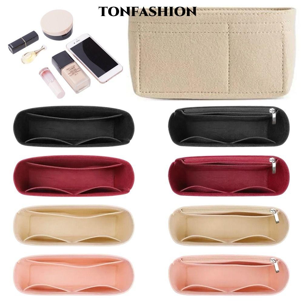 Tonfashion 1 ชิ้นใส่กระเป๋า,กระเป๋าเก็บแบบพกพา Linner กระเป๋า,กระเป๋าเดินทาง Multi-Pocket Felt Bag Organizer สําหรับ Longchamp Mini กระเป๋า