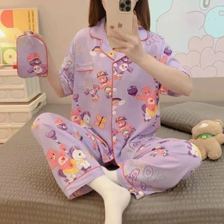 ชุดนอน ป้ายY อก43" แขนสั้น ขายาว ผ้าไหมเกาหลี