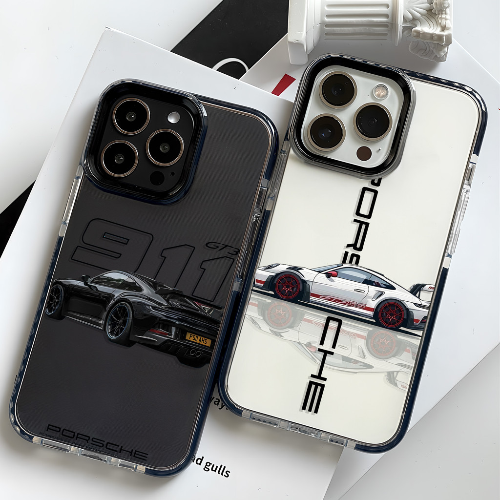 ปอร์เช่ รูปแบบรถ สําหรับ iphone 15 Pro Max 16 11 14 XR 13 12 Pro Max 8 7 6 6S Plus X Xs Max Se 2020 13 12 11 Softโปร่งใสTPUเคสโทรศัพท์กันกระแทก