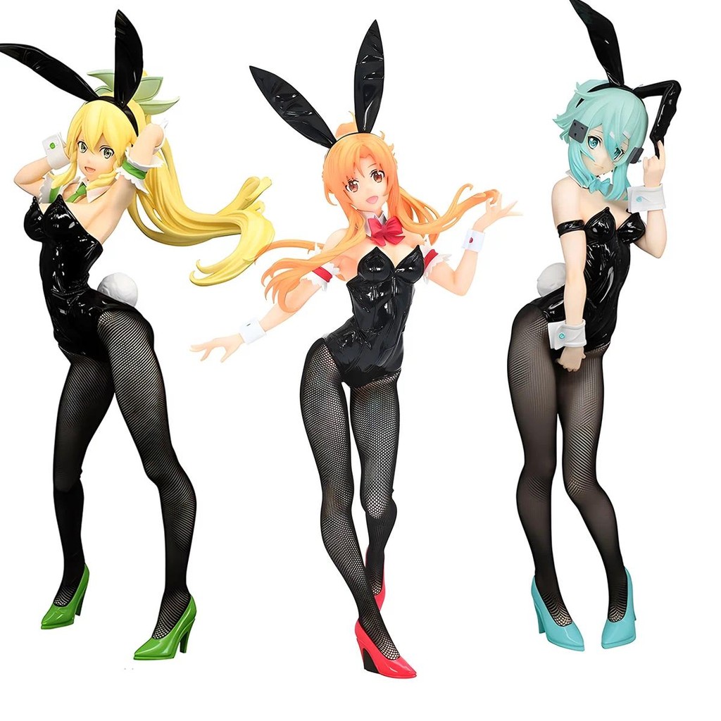 Furyu BiCute Bunnies ดาบศิลปะออนไลน์ Yuuki Asuna Shino Leafa Bunny สาว PVC Action Figure ตุ๊กตาของเล