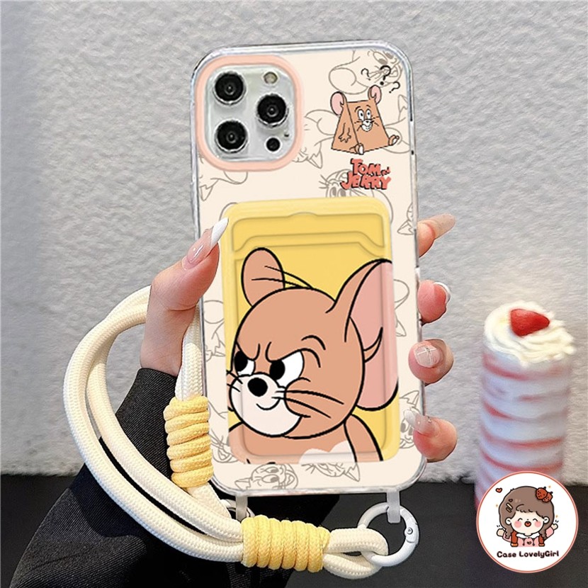 ส่งจากไทย ชีสเจอร์รี่ Jerry เคส IPhone 16 11 15 12 13 14 Pro Max X Xr 8 7Plus Multi Functional Card Pack Phone Case