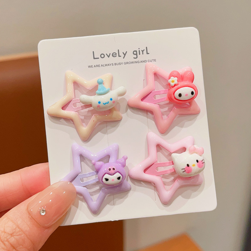 Kuromi สาวน่ารักกิ๊บติดผมสี Pentagram เครื่องประดับผมเด็กหวานผม Bundle Headwear