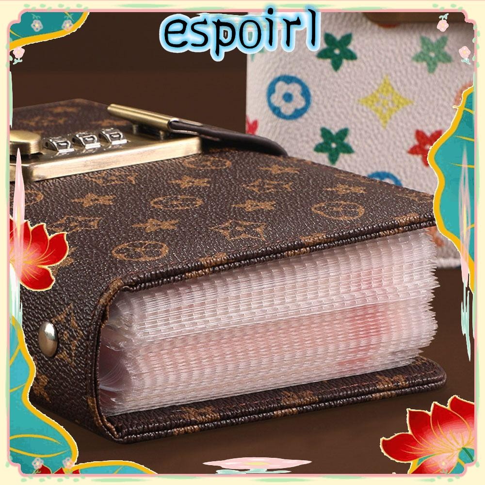Espo 100 ซองประหยัดเงิน Challenge ประหยัดเงิน PU Mini Binder Saving Challenge, ของขวัญความจุขนาดใหญ่พร้อมรหัสผ่านล็อคแผ่นฝากออมทรัพย์แบบใช้ซ้ําได้คู่รัก