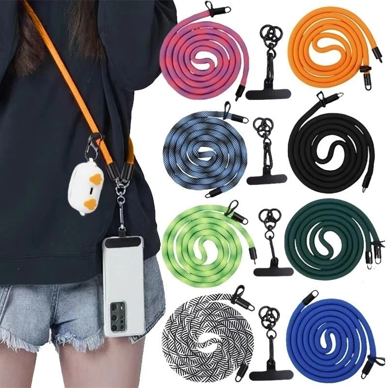 สายคล้องโทรศัพท์ป้องกันการสูญหายแบบสากล / สายคล้องโทรศัพท์แบบไขว้ตัว / สายคล้องคอแบบปรับได้ / เชือกแขวนเพื่อความปลอดภัย