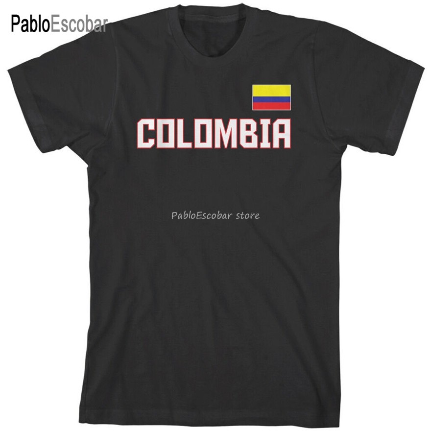 ผู้ชายผ้าฝ้ายเสื้อยืดชายเสื้อยืด Threadrock ผู้ชาย Colombia เสื้อยืด Bogota Flag Gym Tee เสื้อ