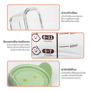 AIKOKY กล่องแก้วเก็บอาหารเด็ก(3 ชิ้น/ชุด) ถ้วยซุปเด็ก ถ้วยแช่แข็ง กล่องเก็บอาหารเด็กเข้าไมโครเวฟได้