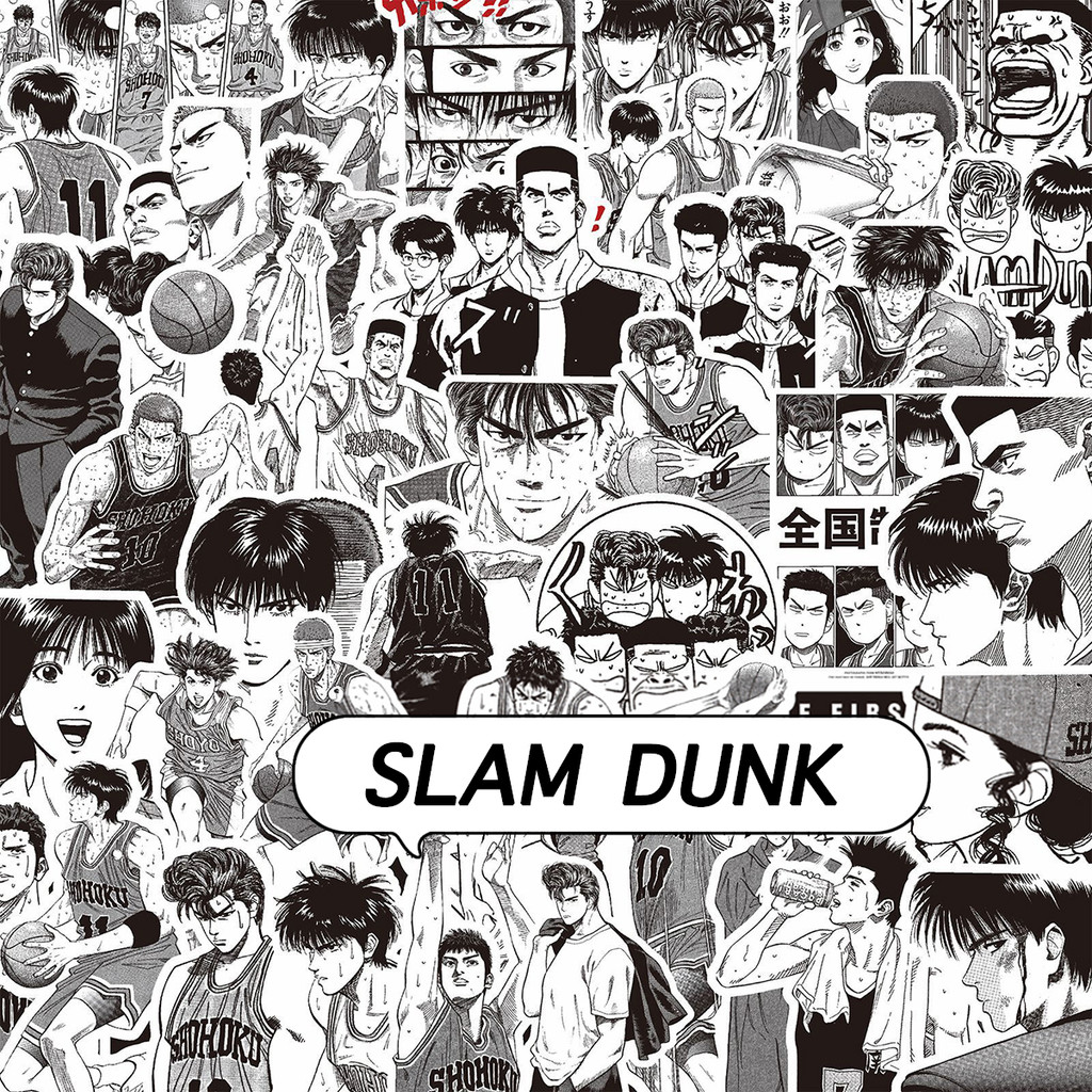 ชุดสติ๊กเกอร์ SLAM DUNK ชุดสติกเกอร์กราฟฟิตีกันน้ำอะนิเมะ, 75 แผ่น/ชุด