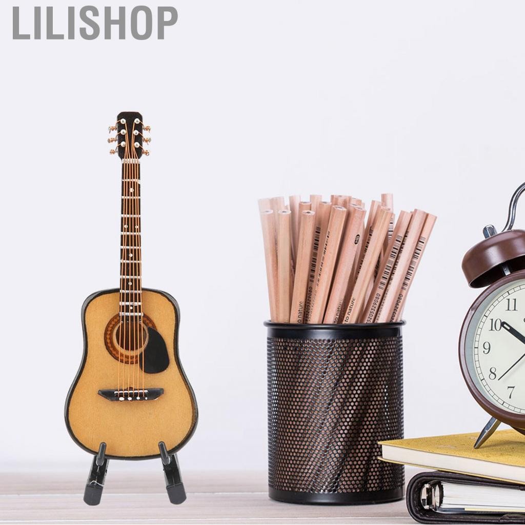 Lilishop ของขวัญที่ยอดเยี่ยมกีตาร์โมเดลจิ๋วมินิสำหรับครอบครัวหน้าแรกโต๊ะเพื่อนโต๊ะสำนักงาน