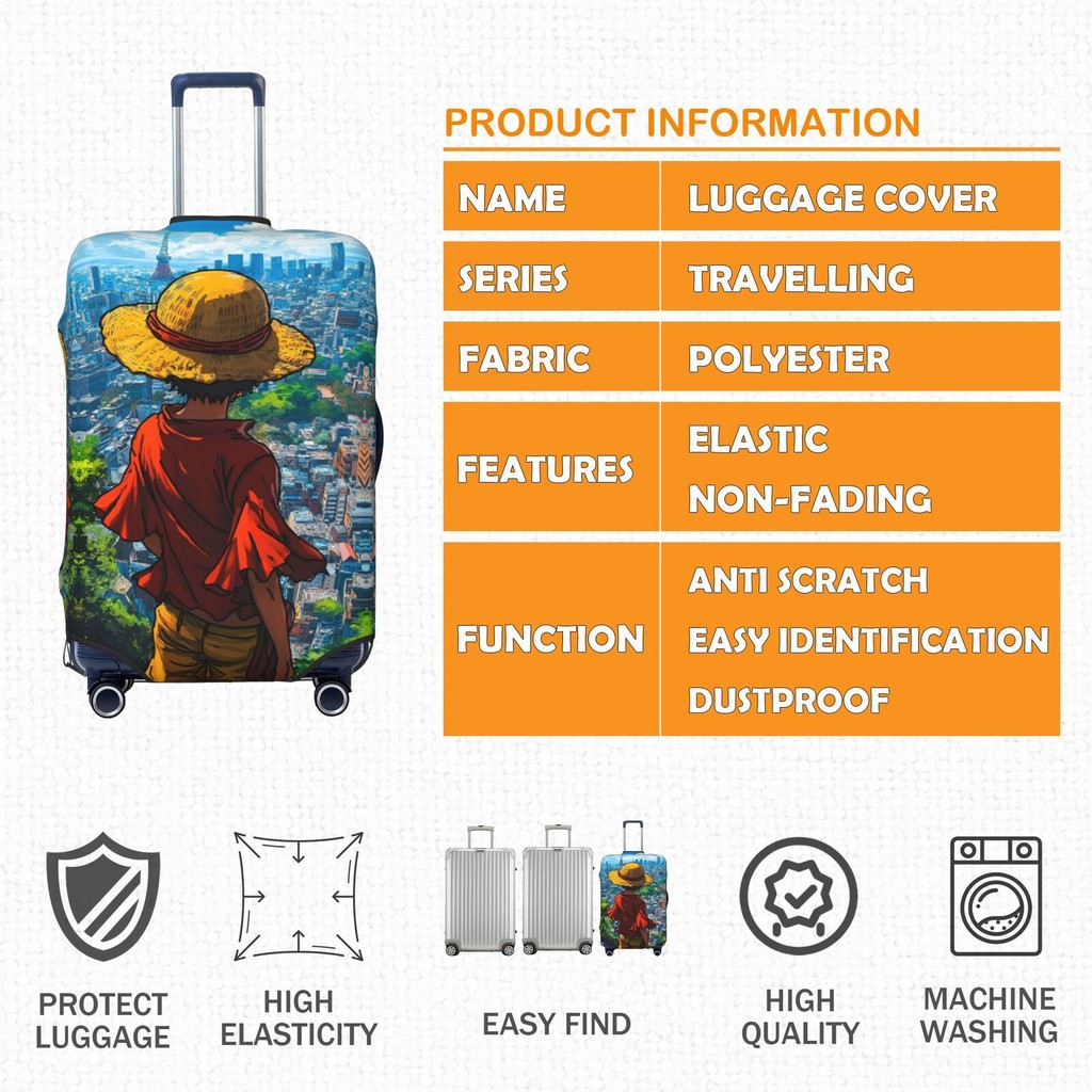 ผ้าคลุมกระเป๋าเดินทาง ผ้าสแปนเด็กซ์ แบบยืดหยุ่น ยืดหยุ่น One Piece Luggage Cover 18 20 22 24 26 28 30 32 นิ้ว LSA160