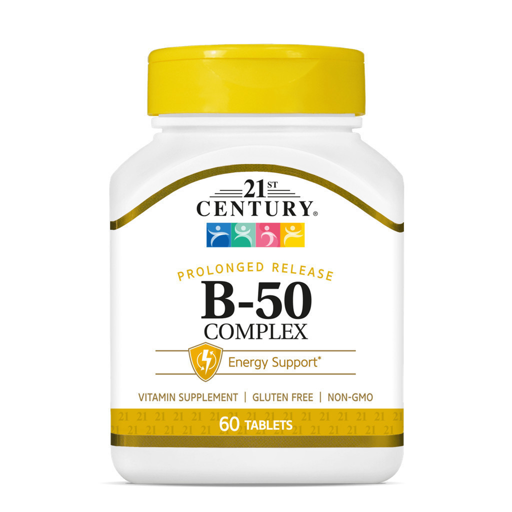 21st Century B-50 Complex / Prolonged Release (60Tablets) วิตามินบี