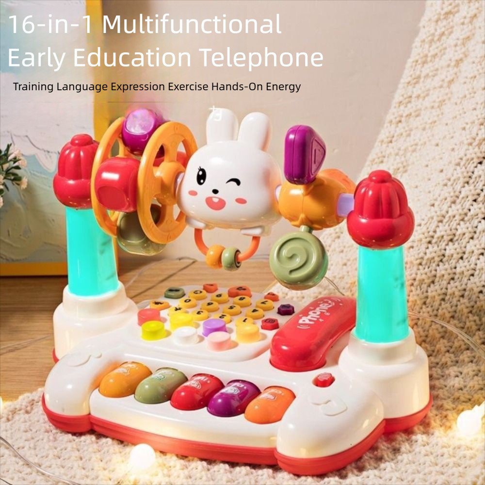 ของเล่นดนตรีหมุนสําหรับเด็ก ของเล่นเปียโนเพลงอัจฉริยะ ของเล่นเพื่อการศึกษาเบื้องต้น ของเล่นเด็ก ของเล่นรถโทรศัพท์ - รูปที่ 7