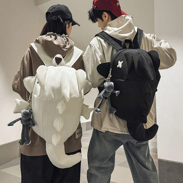 backpack เป้ เป้เดินทาง กระเป๋าเป้สะพายหลังความจุใหญ่ ดีไซน์แฟชั่นปลาฉลาม สำหรับนักเรียนมัธยมและวิทยาลัย