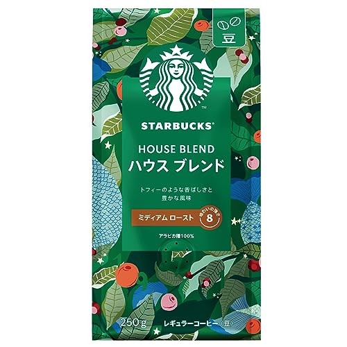 Starbucks Coffee House Blend 250g, whole beans, regular coffee, medium roast.