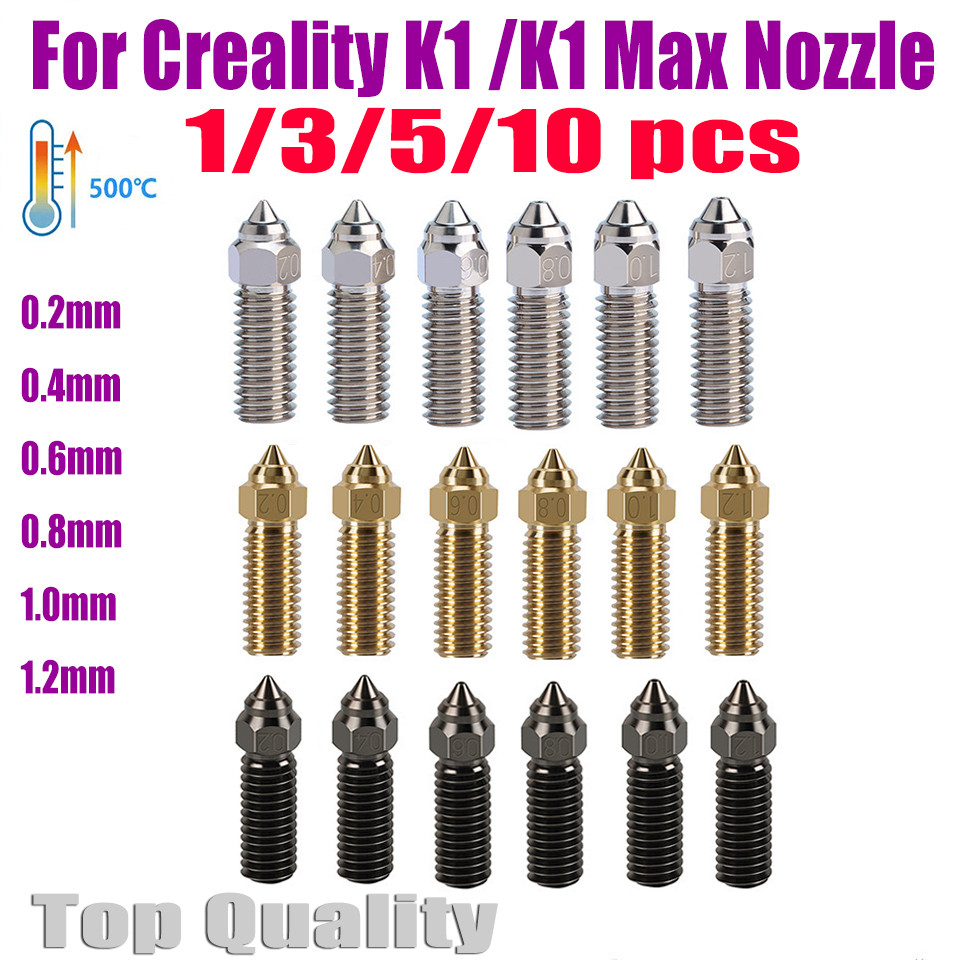 For Creality Ender 3 V3 KE K1/k1 Max Nozzle 0.4 0.6 0.8mm Nozzles Hard Steel Copper plated Brass Gen