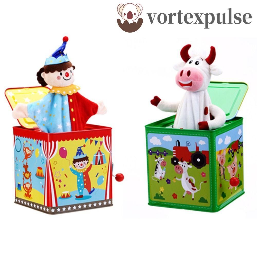 VORTEXPULSE ของเล่นดนตรีสําหรับเด็ก, กล่องดนตรีคลาสสิกโลหะ Early Education, Cute Collection With Music Montessori Jack in the Box Girl Boy Birthday