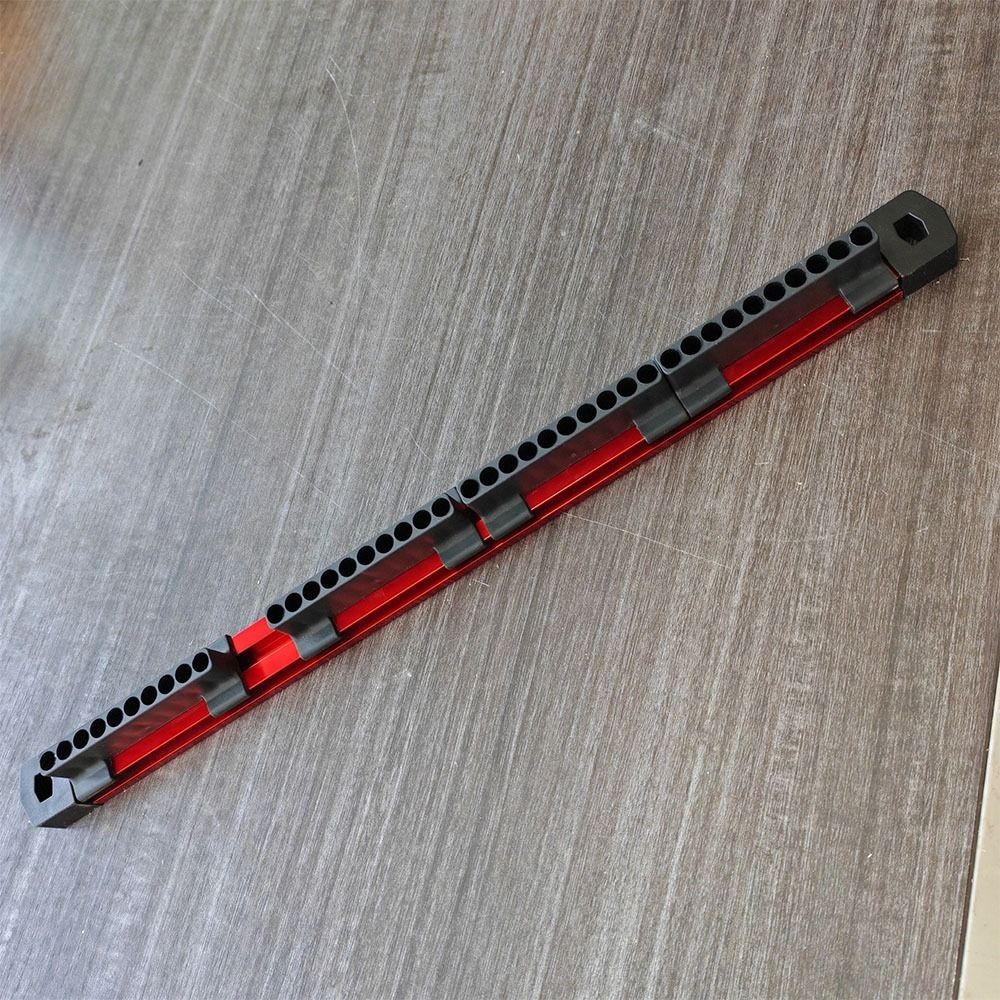 HGOUGVT 1 ชิ้นไขควง Bits Holder, ชุดหัว 40 หลุม Sleeve Storage Rack, อลูมิเนียมอัลลอยด์พร้อมแม่เหล็ก 6.35 มม.เครื่องมือ Organizer สําหรับช่างไฟฟ้าอุปกรณ์เครื่องมือ - รูปที่ 6