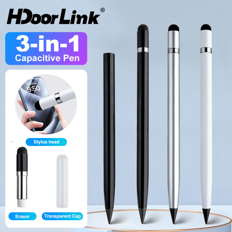 HdoorLink 3 In 1 ปากกาสไตลัสสําหรับ Android IOS Touch Pen วาดดินสอแบบ Capacitive สําหรับ Pad Samsung Xiaomi แท็บเล็ตโทรศัพท์