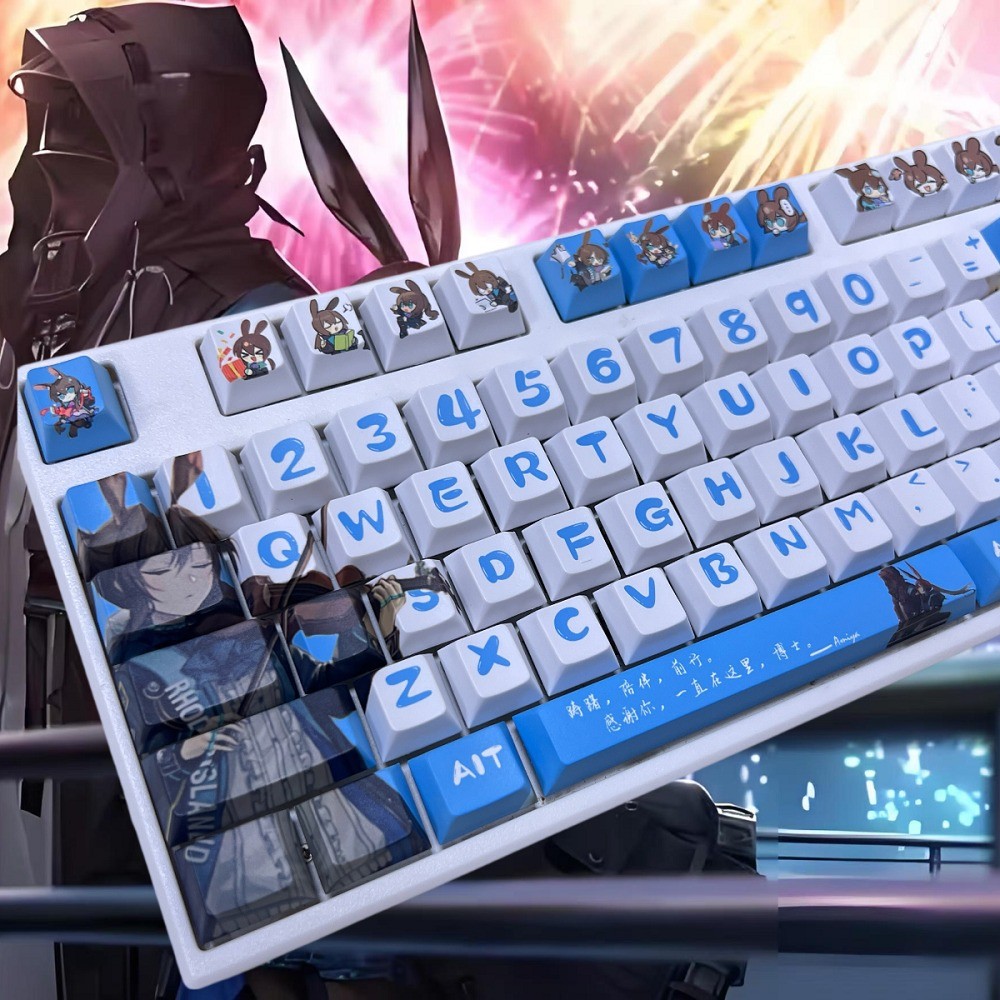 Amiya Keycaps โปรไฟล์เชอร์รี่ 128 คีย์ PBT Dye Sublimation Cool Creative อะนิเมะ Arknights Keycaps W