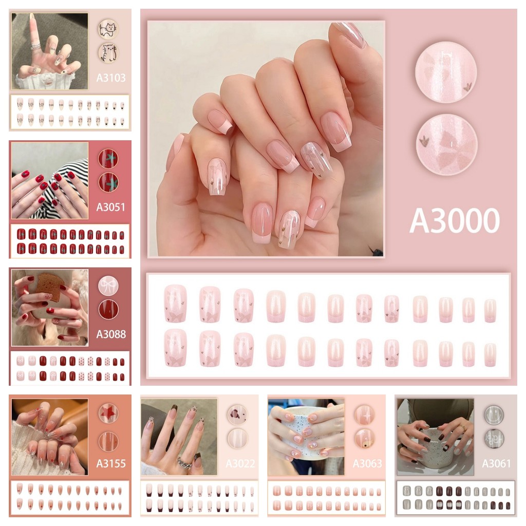 ฟรี 24 ชิ้น สติกเกอร์กาว เล็บปลอมศิลปะ แพทช์กันน้ํา ถอดออกได้ พร้อมเปลวไฟ