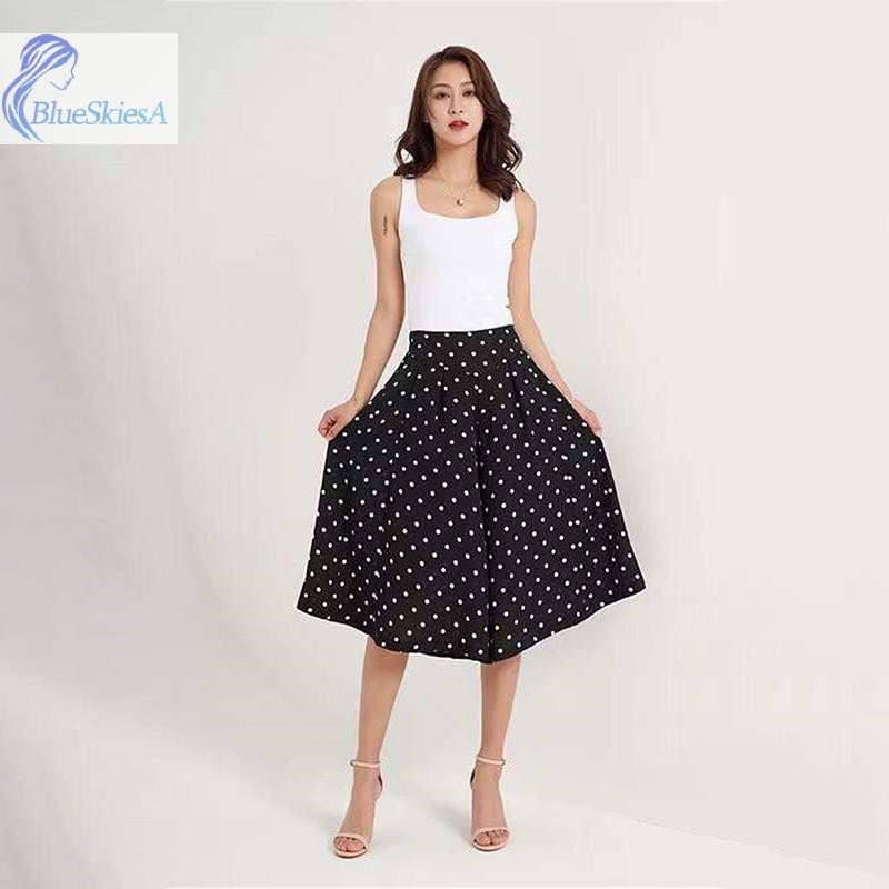 กางเกงขากกว้างเอวสูง