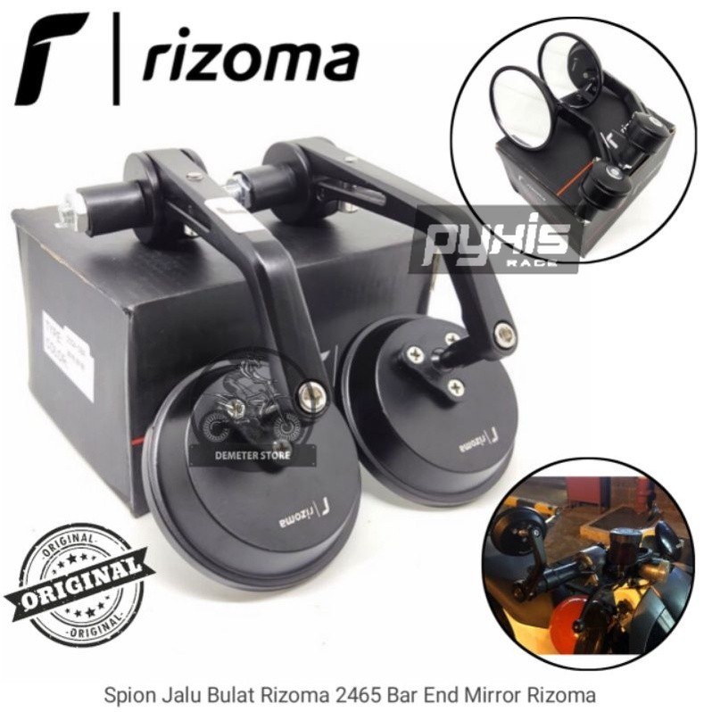 Rizoma 2465 กระจกปลายแฮนด์ Rizoma รุ่นกลม Nmax Aerox Lexi Pcx Vespa V150 Universal Pyxis