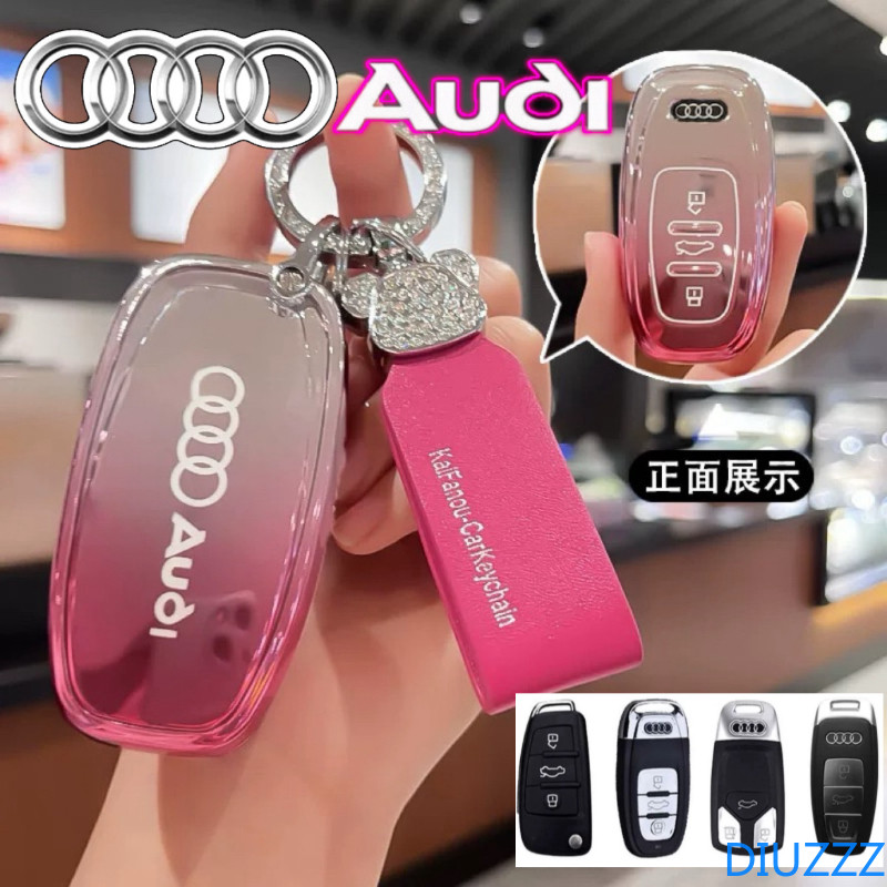 TPU รถ Remote Key สําหรับ Audi A3 A4 B9 A6 A7 4K A8 E-tron Q5 Q8 C8 D5 SQ8 สําหรับ Audi C5 C6 R8 A1 