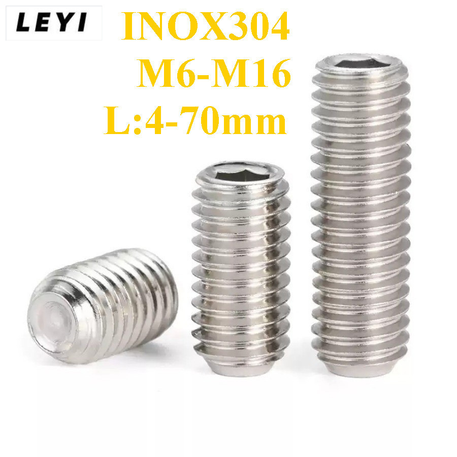 สกรูหัวปิดแบบหกเหลี่ยมแบบฝังตัว INOX304 คุณภาพสูง ขนาด M6 - M16 ความยาว 4 - 70 มม. วัสดุสแตนเลสสตีลท