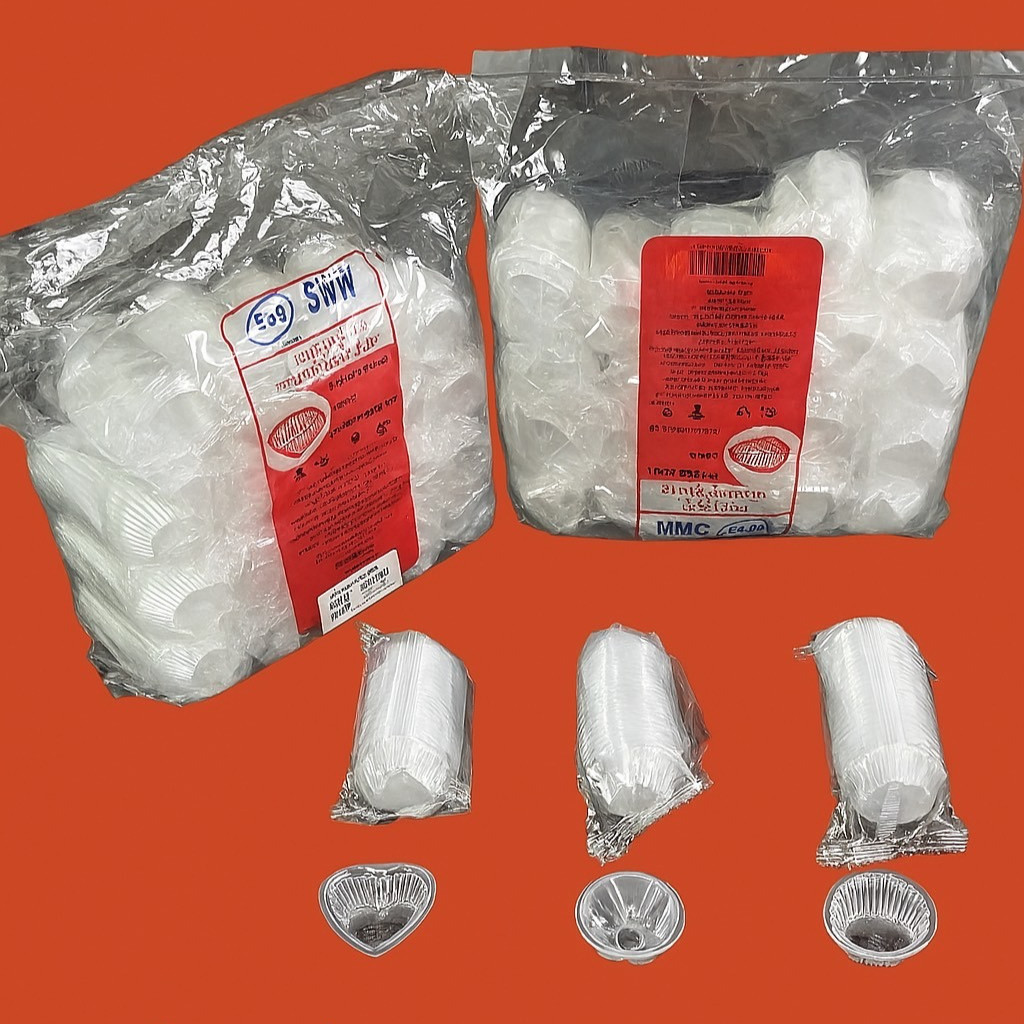 มาวินช้อป ห่อ 100 ชิ้น ถ้วยวุ้นK-RESIN ถ้วยวุ้นพลาสติกพิมพ์วุ้น ขนาดเล็ก มีทั้งหมด 3แบบ