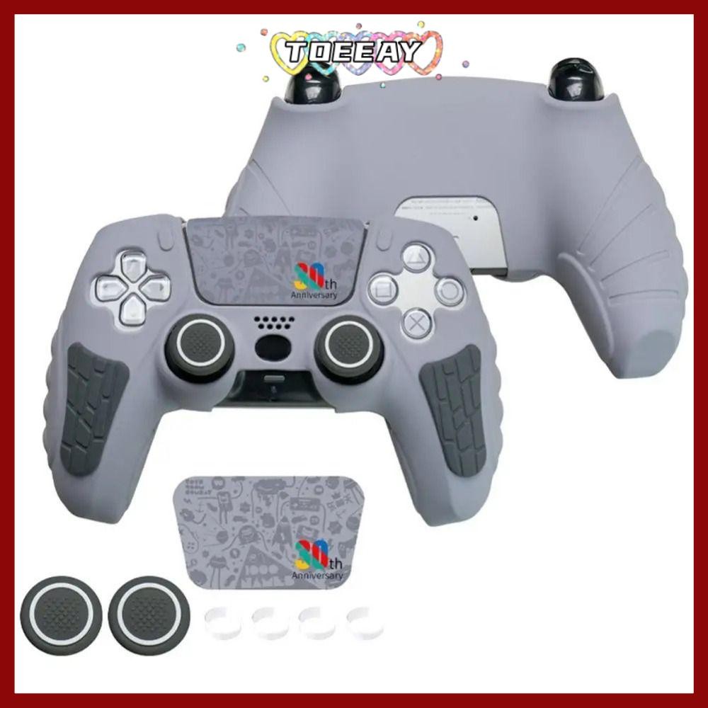 เปลือกคอนโทรลเลอร์เกม TOEAY, ฝาครอบมือจับซิลิโคนกันลื่น, สติ๊กเกอร์หน้าจอสัมผัส Limited Edition Anti Sweat อุปกรณ์เสริมคอนโทรลเลอร์เกมสําหรับ PlayStation5