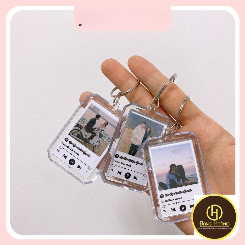 พวงกุญแจไมก้ากรอบ Spotifi พิมพ์ตามคําขอ - HG DH Photo Shop