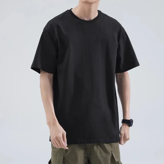 (จัดส่งตลอด 24 ชั่วโมง) เสื้อยืดผู้ชายทรงโอเวอร์ไซส์ แบบเปล่า ไม่ยับ ไม่ย้วย ดีไซน์คลาสสิก ระบายอากาศดี ผ้าฝ้าย YG0