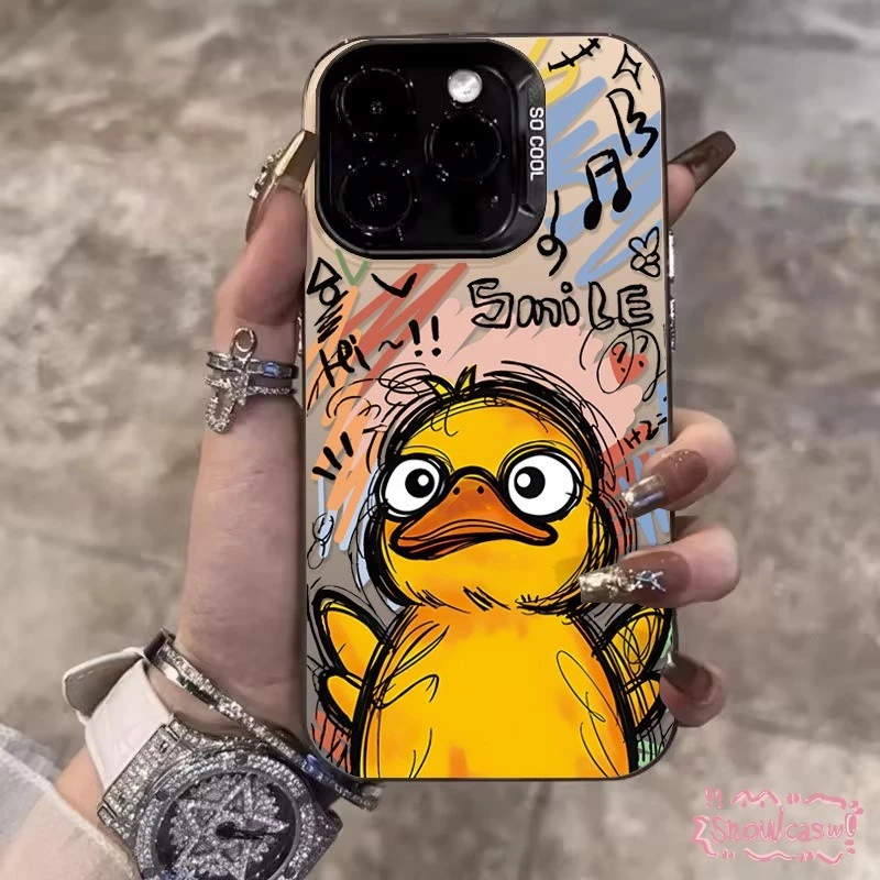 เคส Vivo Y17s Y18 Y15 Y22 Y21 Y27 Y17 Y78 Y20 Y12i Y02 Y15s Y33s Y36 Y100i Y23s กราฟฟิตีเป็ดสีเหลืองน่ารัก