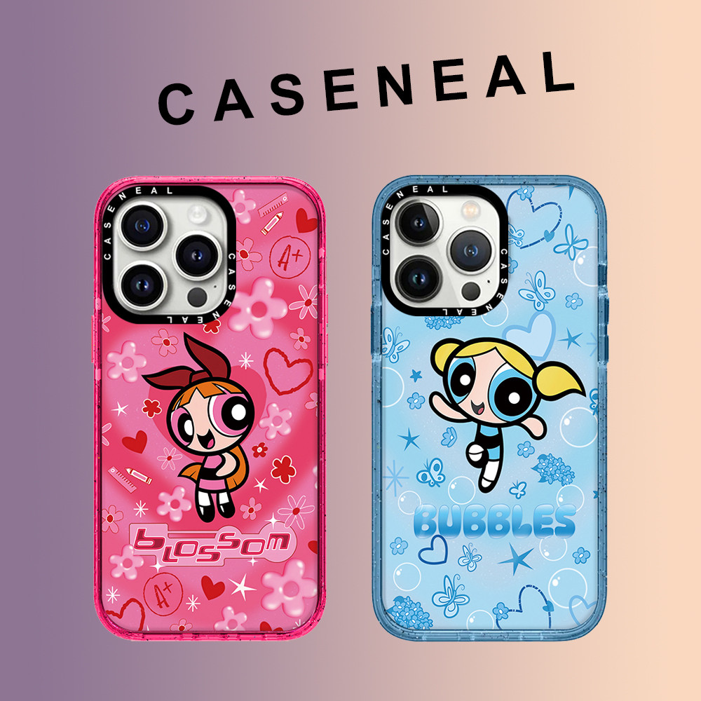 CASENEAL Graffiti สาวการ์ตูนดอกไม้รักเพชรอะคริลิคโปร่งใสเคสโทรศัพท์สําหรับ iPhone 16 Pro Max 15 Plus 14 ProMax 13 12Pro โทรศัพท์กันกระแทกขอบนุ่มฮาร์ดป้องกันกรณี