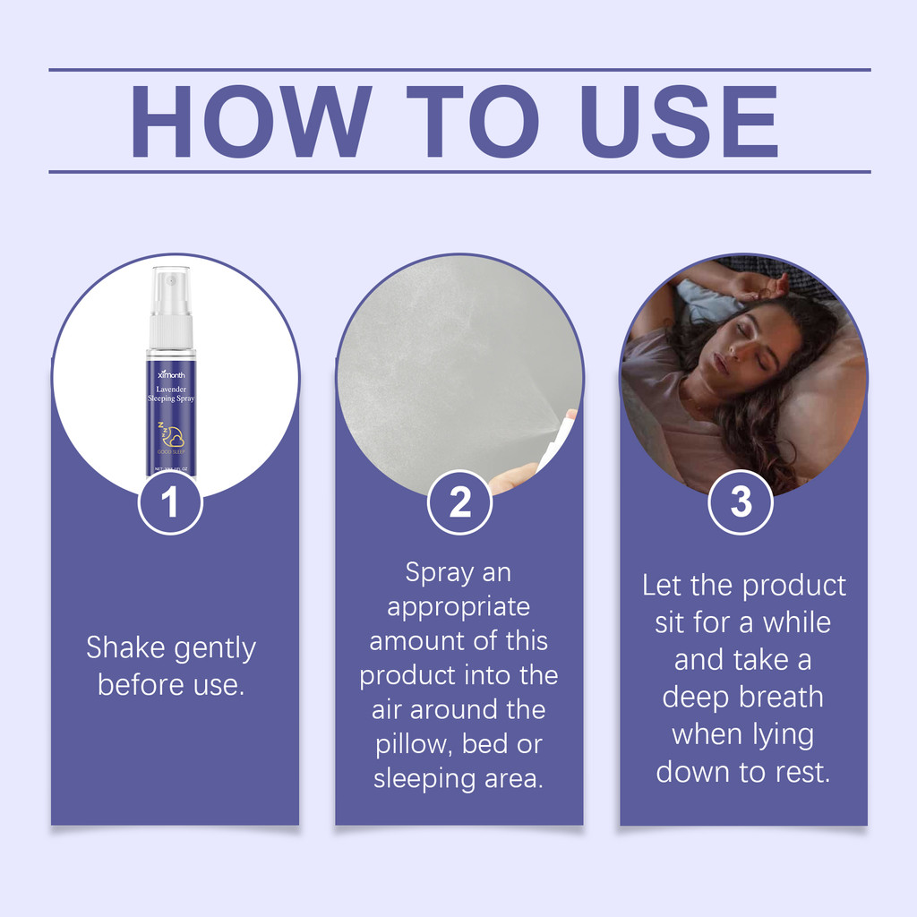Ximonth Lavender Sleeping Spray Night Tranquility Gentle Care Sleeping Body Care Pillow Spray