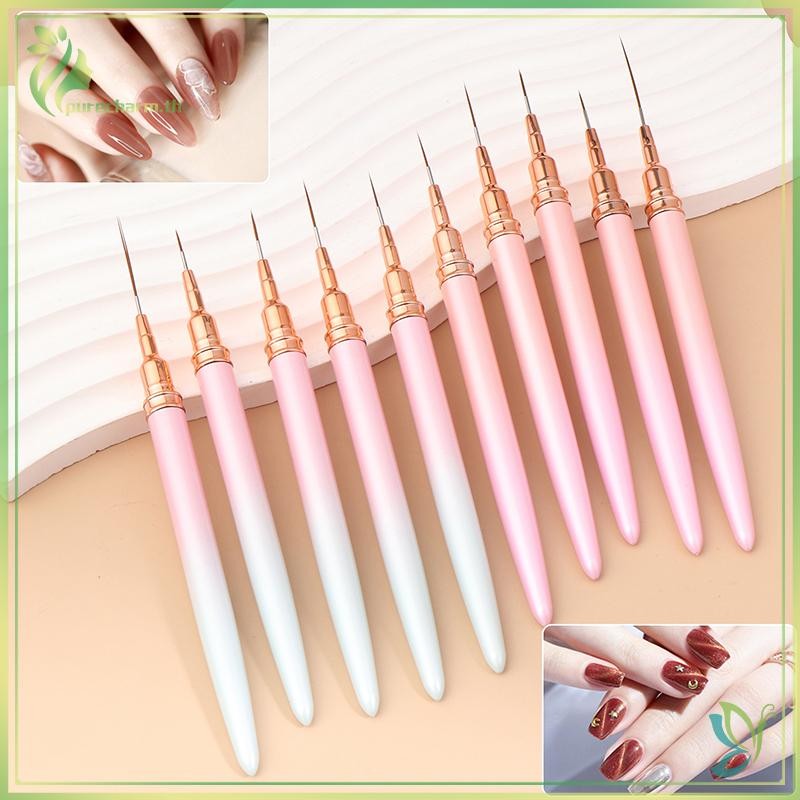 [ความงาม] 1/5 ชิ้น Professional Nail Art Liners Striping แปรงเครื่องมือ Ultra-thin Line รายละเอียดวาดภาพวาดแปรงเล็บเครื่องมือปากกา {ขาย}