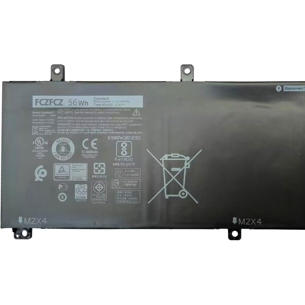 H5H20 แบตเตอรี่ทดแทนสําหรับ Dell XPS 15 7590 9550 9560 9570 Precision 5510 5520 5530 5540 Inspiron 1