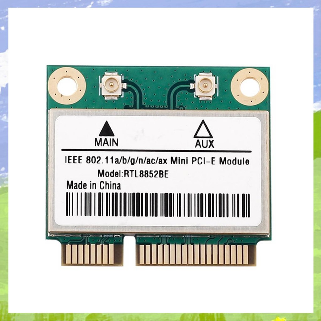 RTL8852BE การ์ดเครือข่าย WiFi 6 1800Mbps BT 5.2 Dual Band ไร้สาย MiniPCIe 802.11ac/Ax 2.4G/5 Ghz -MI