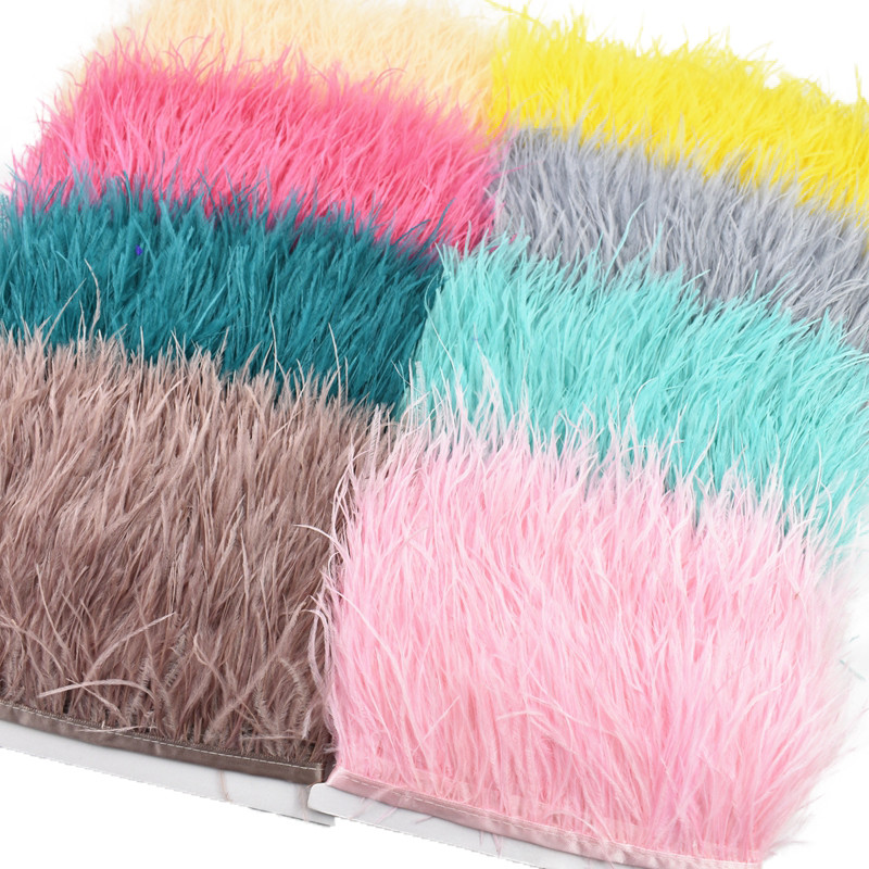 2 เมตร Prime สีขนนกกระจอกเทศบนริบบิ้นเทปตกแต่ง Trim พู่ Fringe สําหรับเสื้อผ้า 8-10 ซม. Feather Trims เครื่องแต่งกายเย็บตัด Flecos ผ้าคลุมไหล่เสื้อผ้าอุปกรณ์เสริมชุด