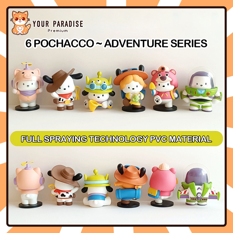 การ์ตูน pochacco explorer อะนิเมะของเล่นรถเครื่องประดับตกแต่ง cure ตุ๊กตา Pochacco pvc รุ่นคุณภาพสูงของขวัญวันเกิด