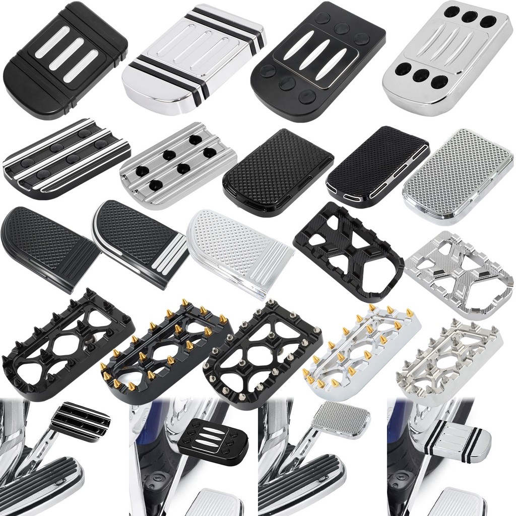 รถจักรยานยนต์ CNC ยางเบรคเท้าเหยียบ Pad สําหรับ Harley Dyna FLD 12-16 Softail Fat Boy FL 86-17 Touring Trike 80-21