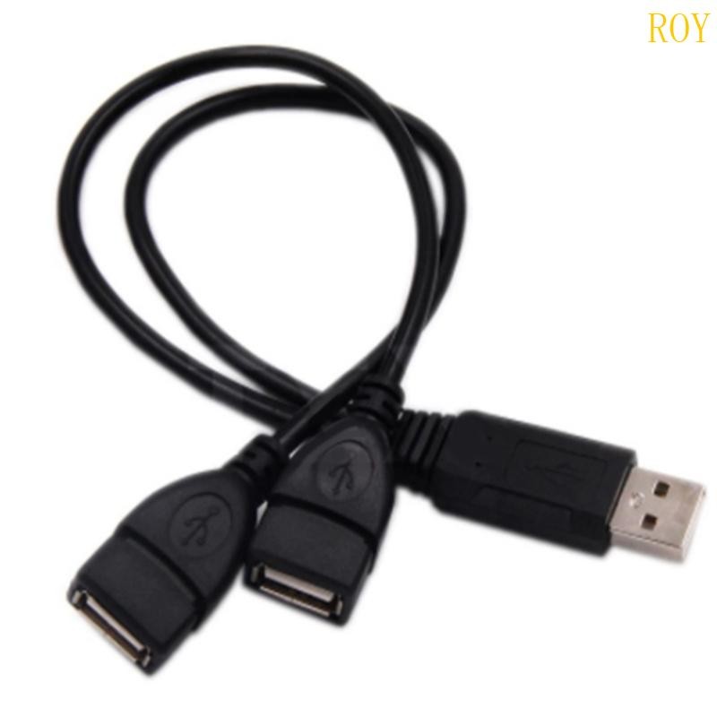 ROY USB 2 0 ชายสอง USB หญิงสายแยก 2 พอร์ต USB Hub Data Cable สําหรับชาร์จและถ่ายโอนข้อมูล