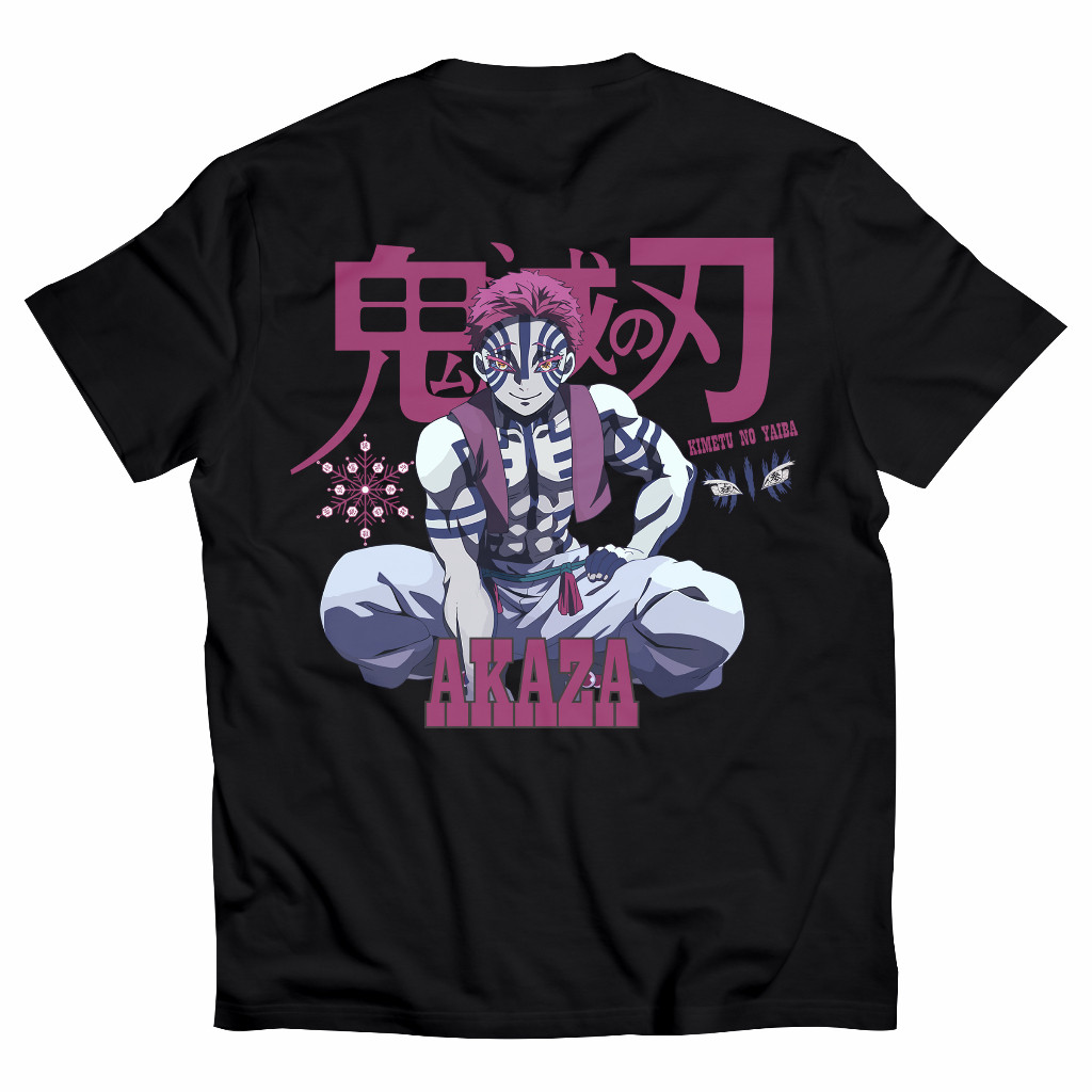เสื้อยืดฝ้ายอนิเมะ AKAZA DEMON SLAYER สำหรับทุกคน