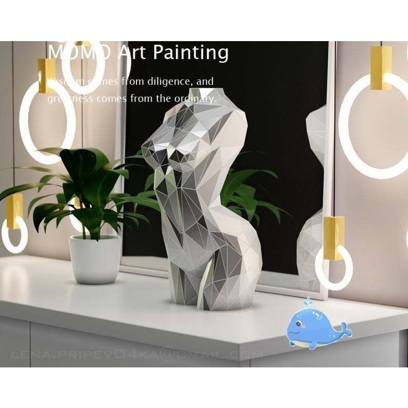 MO W1 สามมิติเรขาคณิตกระดาษรุ่นหน้าอก Venus ประติมากรรม 3d กระดาษ DIY Handmade แม่พิมพ์ตกแต่งของเล่น