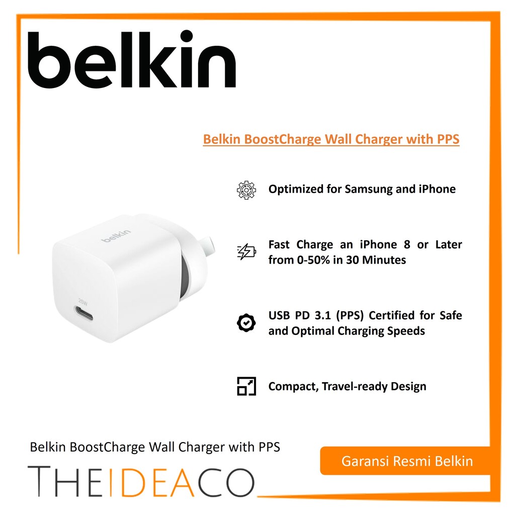 Belkin BoostCharge New Wall Charger พร้อม PPS (WCA012krWH)