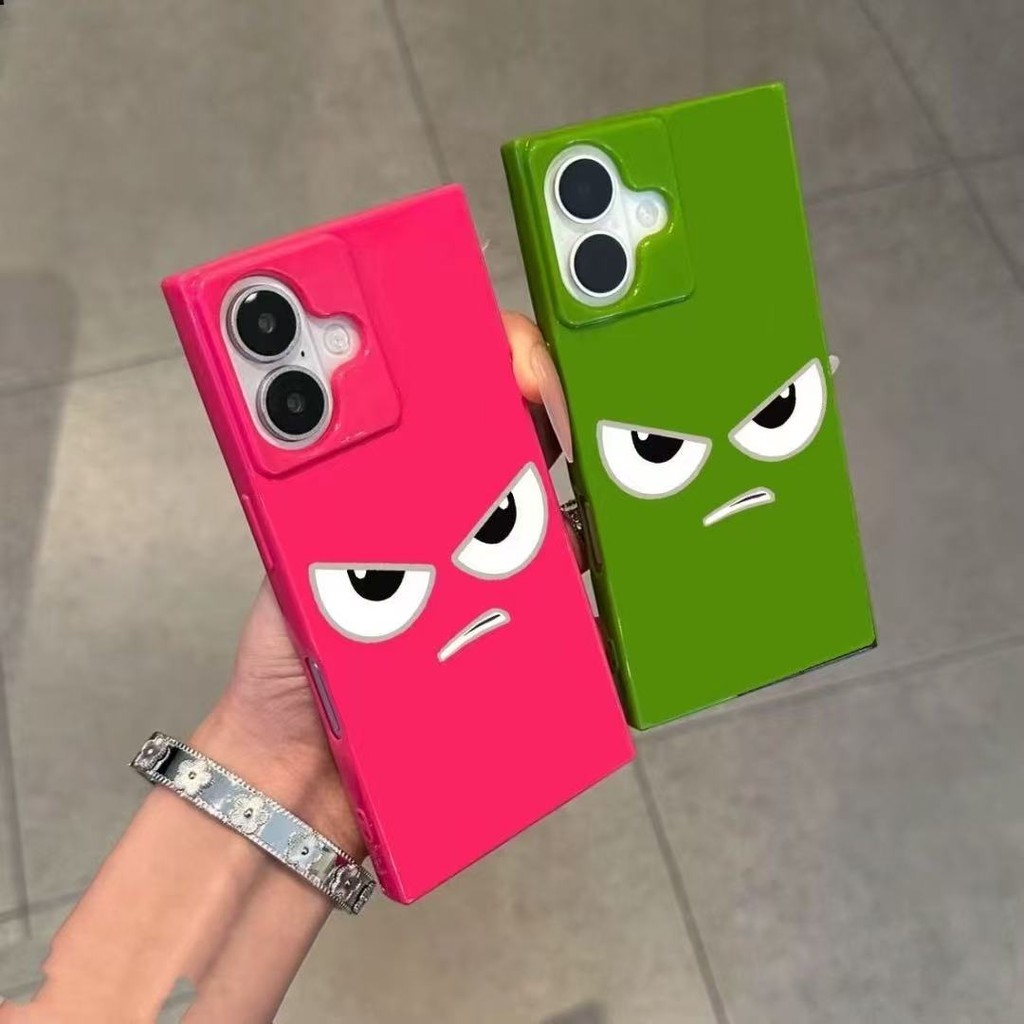 【Square  soft case/Fierce expression】เคส compatible for iPhone 11 12 13 14 15 16 pro max case