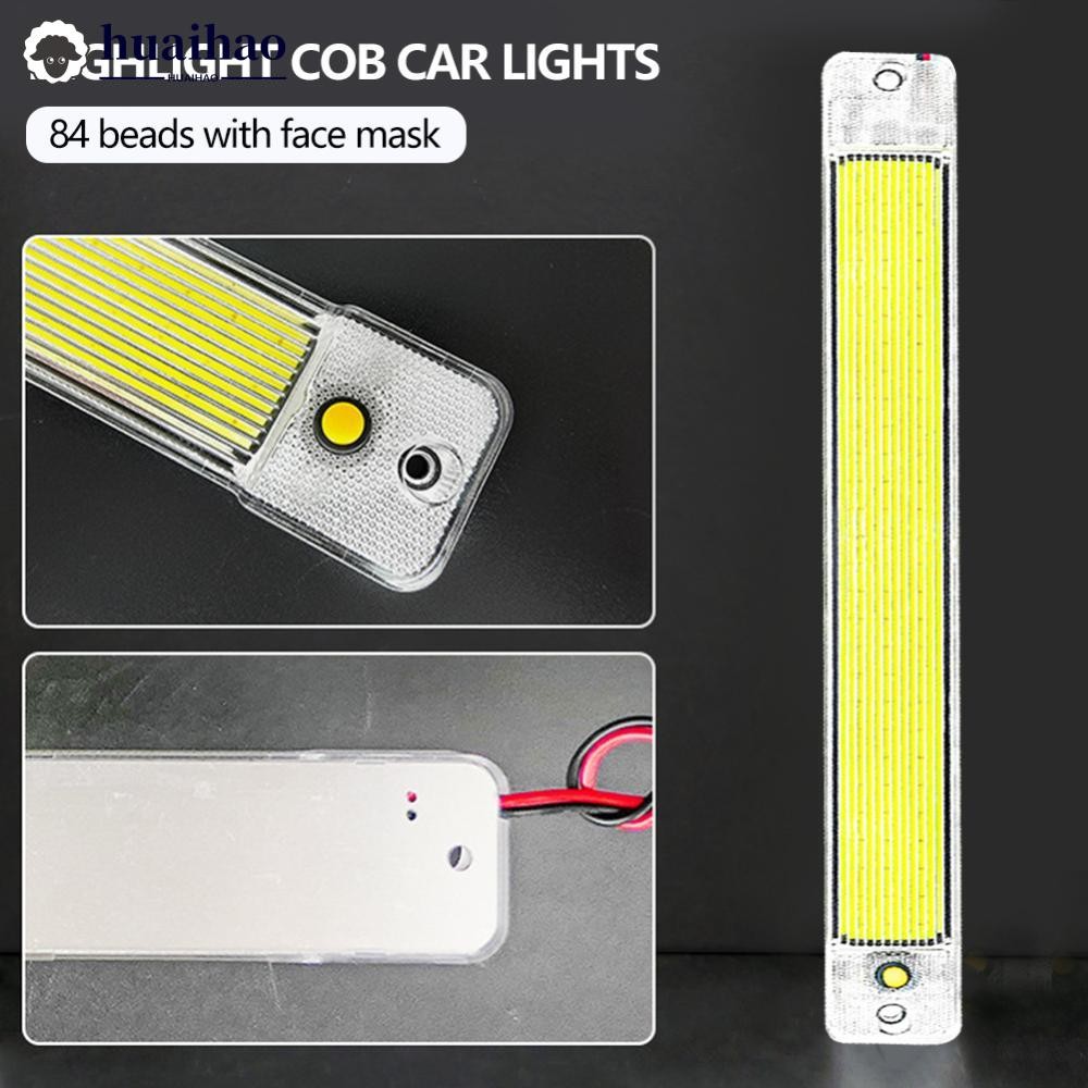 HUAIHAO 1 PC 12-24V 84 LED ภายในรถ COB Light 10W โคมไฟ LED สําหรับเรืออ่านหลอดไฟรถบรรทุกยานพาหนะ F7W