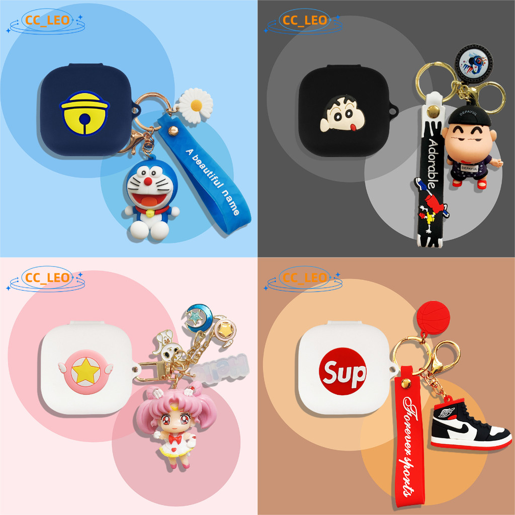 สําหรับ Anker Soundcore P41i กรณีเหมาะสําหรับ Anker Soundcore P41i การ์ตูนโดราเอมอนพวงกุญแจจี้น่ารัก