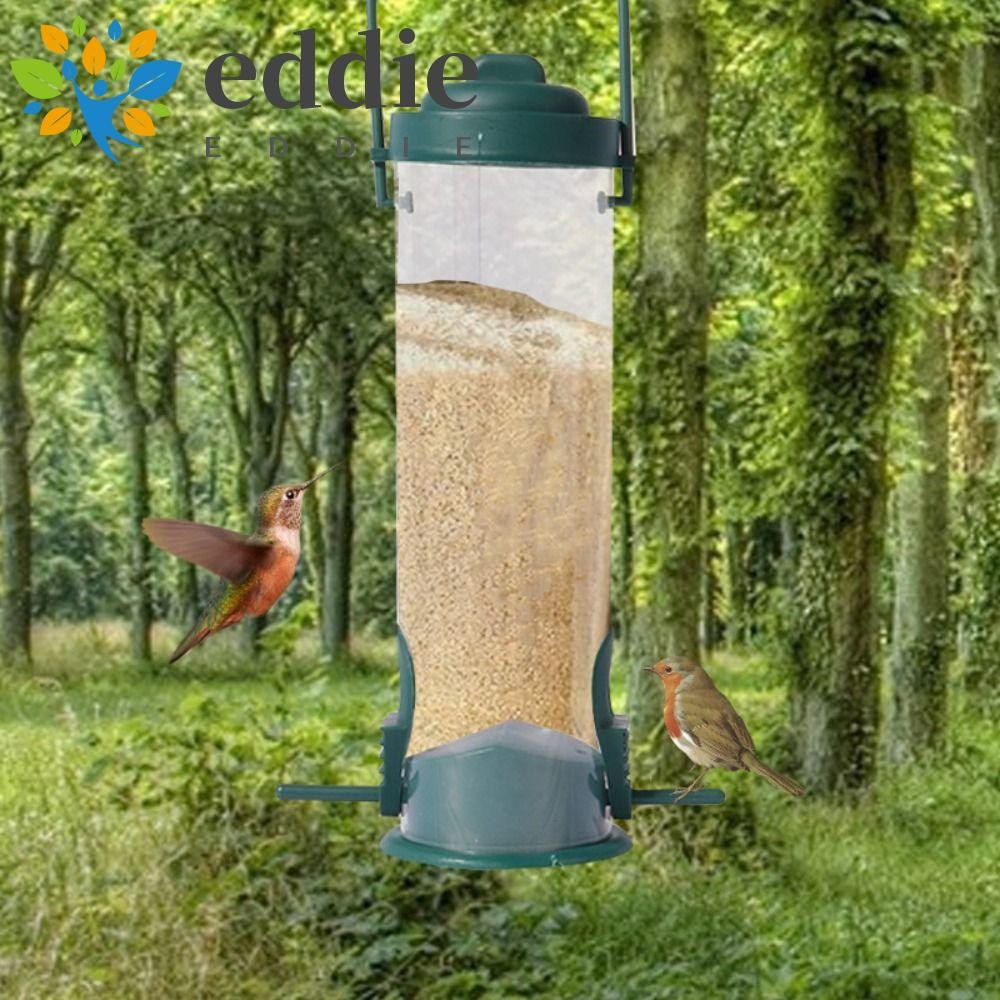 EDIE Pet Feeder อุปกรณ์สําหรับสัตว์เลี้ยงแขวนสวนนกแก้วโปร่งใสทรงกระบอกกล่องอาหารนก