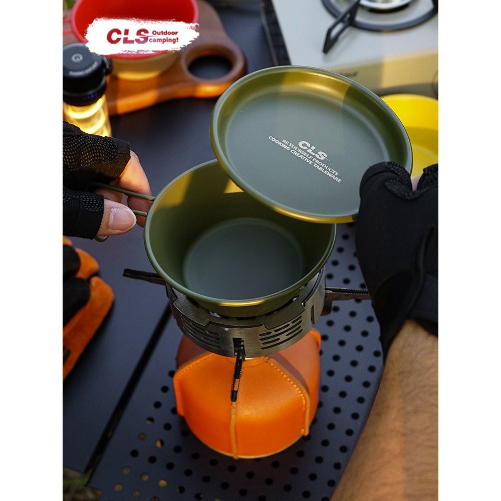 [สินค้าจุด]CLS ชามหิมะกลางแจ้ง 304 ชามสแตนเลสแคมป์ปิ้งปีนเขาตั้งแคมป์เดี่ยวปิคนิคบนโต๊ะอาหารแบบพกพาช
